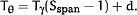 T<SUB>&thgr;</SUB>=T<SUB>&ggr;</SUB>(S<SUB><UP>span</UP></SUB>−1)&plus;d.